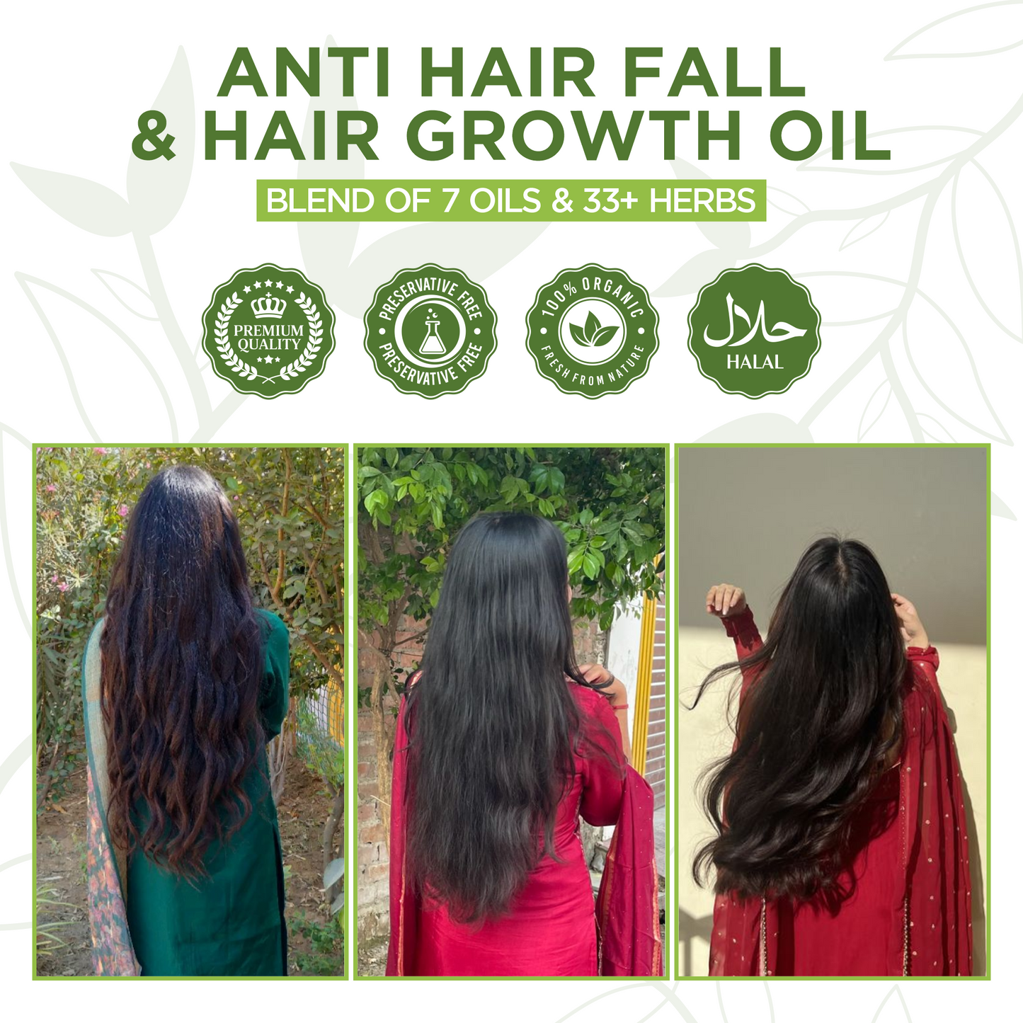 Anti Hair Fall & Hair Growth Oil - BLEND OF 7 OILS & 33+ HERBS - 110 ML