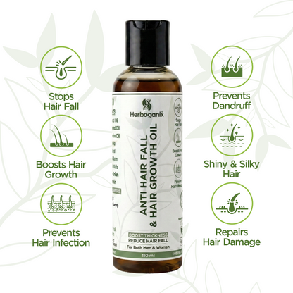 Anti Hair Fall & Hair Growth Oil - BLEND OF 7 OILS & 33+ HERBS - 110 ML