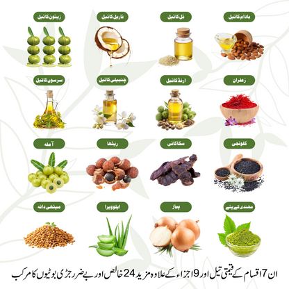 Anti Hair Fall & Hair Growth Oil - BLEND OF 7 OILS & 33+ HERBS - 110 ML